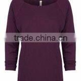 Next Level Apparel The Terry Raw Edge 3/4-Sleeve Raglan Tee - Made From 50% Cotton and 50% Polyester and Comes With Your Logo. thumbnail-3