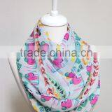 Pink Sloth Pattern Chiffon Infinity Scarf, Circle Scarf, Loop Scarf, Scarves, Shawls, Spring Fall Winter - Summer Fashion Christ thumbnail-3