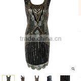 Walson Clothes Apparel Ladies Black Deluxe 20s Roaring 1920s Flapper Costume Sequin thumbnail-2