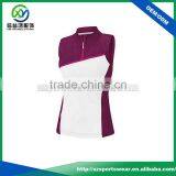 Color Blocking Design Ladies Slim Fit 100% Polyester Dry Fit Hot Selling Polo t Shirts thumbnail-1