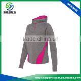 New Design Splicing Color Fabric Women Sport Hooded Pullover Sweatshirt With Your Logo thumbnail-1