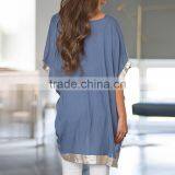 2017 Summer Ladies Asymmetrical Cotton Short Sleeve thumbnail-4