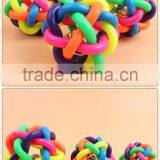 Colorful Bells Woven Ball Pet Toys Dog Toys Sound Rainbow Pet Ball thumbnail-1
