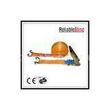Green Yellow Orange U Hook Ratchet Tie Down Strap for Vehicle , Motorbike thumbnail-1