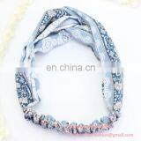 Rural Stripe Grid Floral Printed Fashion Joker Cross Hairband thumbnail-6