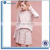 Custom latest designs winter plain starry cashmere fashion women cropped pullover sweater