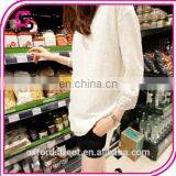 Korean style casual short long sleeved women&#39;s primer shirt cotton cotton loose seven minutes