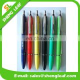 Solid color with metal ring pull out flag plastic pens