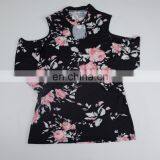 Matching Outfits Clothes Mommy & me Women off Shoulder Tops Family Lace up Blouses Floral Tunic Shirts thumbnail-5