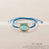 Rose Gold Acrylic Stone Diamond Woven Friendship Bracelet for 2015 New Product Hot Sale thumbnail-1