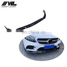 ABS Front Bumper Lip Splitter for Mercedes Benz W205 W206 C-Class C300 Sport Painted Black 2018-2019 thumbnail-1