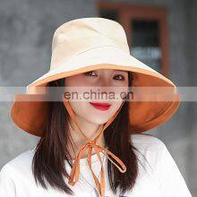 New Ins Style Fashion Big Brim Solid Color Double-sided Fisherman Hat Summer Simple Lace Sun Hat thumbnail-3