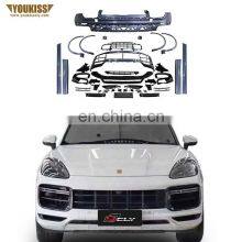 Ukiss Car Bumpers For 18-21 Porsche Cayenne 9Y0 Modified Turbo Front Bumper With Grille Door Panel Wheel Arch Diffuser Body Kits thumbnail-1