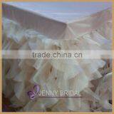 TC012G Custom Well-made Ivory White Curly Willow Table Skirt,skirt for Round Table thumbnail-2