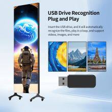 Super High Brightness Indoor Portable LED Display Double Side and Tri-Fold Poster Screen for Advertising thumbnail-3