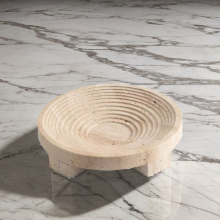 Fruit Snack Candy Servging Bowl Home Decoration Modern Centerpiece Marble Travertine Bowl thumbnail-3