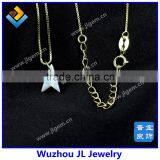 Factory Price Hot Selling White Star Opal Pendant Necklace With S925 Silver 18K Gold Plated Chain thumbnail-3