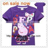 Latest Deisgn Wholesale Child Clothes Cotton Purple Printed t Shirts for Boys Stock Design thumbnail-1