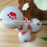 wholesale pet products--Everfriend 9.1cm white vinyl ball with red paw print