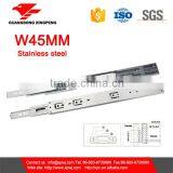 Stainless Steel 45mm Full Extension Sof Closing Ball Bearing Drawer Slide, Soft Closing Slide, Telescopic Channel