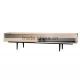 Modern Style Oak Veneer Wooden tv Cabinet With Showcase Designs for European thumbnail-1