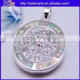 Hot !! 925 Sterling Silver Pendant Necklace Fire Opal Thin Long Silver Bar Pendant For Girl thumbnail-2