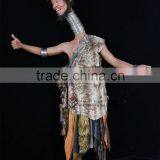 Creative Vivid Lifelike Wax Statue of Long Neck Man for Art Exhibition thumbnail-3