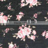 Pink Flower on Black Mesh Half Shiny Mesh Spandex Nylon 70210 Elastic Kids Shoes Fabric thumbnail-4