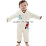 2016 new arrival long sleeve white thick baby romper crab pattern for winter hot sale Infant clothing and toddlers clothing