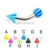 Beach Ball and Cone Eyebrow Ring thumbnail-1