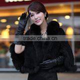 Fashion Knitted Real Mink Fur Shawl For Women's Clothing