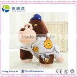 Brown plush gorilla with short legs and big mouth