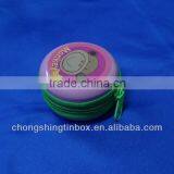 Beautiful Small Round Zipper Tin Box