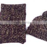 Mixed Color Chunky Warm Scarf Women and Children Knit Hat and Knit Scarf Kit