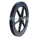 20x1.75 Inch Semi Pneumatic Rubber Wheel With Rib Tread for Mowers or Material Handling Equipment thumbnail-1