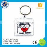 OEM Cheap Keyring Photo Printed Acrylic Plastic Custom Keychain