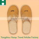 Golden Satin Fabric Hotel Slipper with TPR Outsole