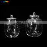 Clear Ball Shape Glass Jar With Glass Lid
