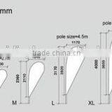 Outdoor Beach Flag Pole , 3.5 m Tear Drop Flying Banner Stand With Cross Base and Water Tank thumbnail-6