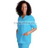 Solid Fashion Scrub Tops For Women/Medical Scrub Top Nurse/V Neck Female Scrub Cotton/Polyester Tops thumbnail-1