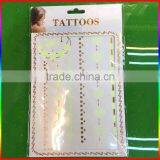 Hot Sale Gold Tattoos,metallic Temporary Tattoos,fashion Flash Tattoo Jewelry Tatoo Sticker Sex Woman Body Luminous Tattoo thumbnail-1