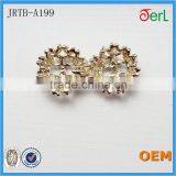 Round Rhinestone Ribbon Buckles Sliders