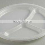 Plastic Plates Three Compartments White Lunch Box P102625-3