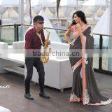 Pink Georgette Designer Saree Embroidery Work thumbnail-4