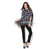 Pretty steps 2015 new coming lasies casual oversize printed blouse for fat women
