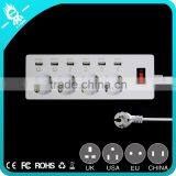 2016 New Electric Socket Surge Protector Retractable Smart 6 Usb Power Strip thumbnail-2