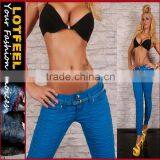 Crazy Ruffled Women Skinny Jeans Pants(LOTX009) thumbnail-1