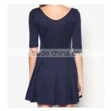 Short Sleeves V Neck Skater Dress Women Latest Fashion Summer Dress thumbnail-2