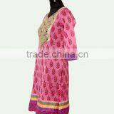 Chanderi Cotton Kurti/ Codding Embroidery Kurti thumbnail-2