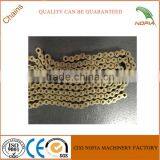 Industrial Gold Colored Copper Plating 428H 520H Transmission Motorcycle Chain thumbnail-1